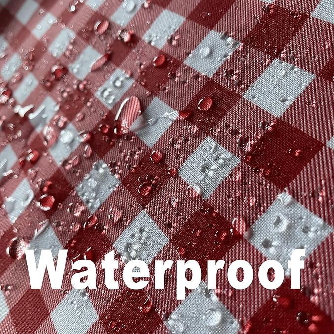 Classic Gingham Plaid Tablecloth Fabric - Rectangular 58x102 Inch Water Resistant Checked Table Cloth for Indoor/Outdoor Use - Table Cover for Kitchen, Picnics, Gardens, and Parties