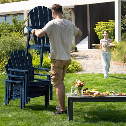 Compact Stackable Adirondack Chairs Set of 2, All-Weather - Image 7
