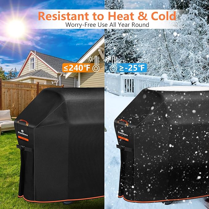 [Upgraded 1000D Heavy Duty Fabric] 58" Grill Cover for Weber Genesis II, LX 300 and Genesis 300 Series Outdoor Gas Grill, Waterproof BBQ Cover, Tear & Fade Resistant 7130 Grill Cover for Weber Grill