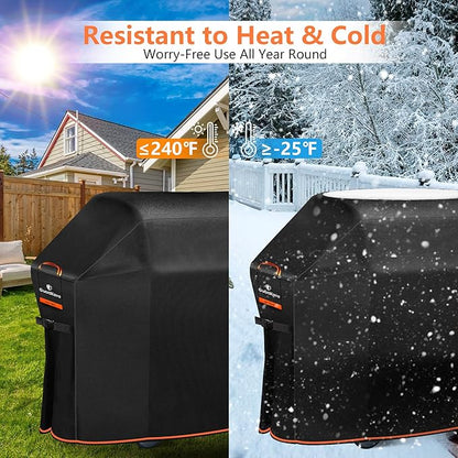 [Upgraded 1000D Heavy Duty Fabric] 48" Grill Cover for Weber Spirit and Spirit II 200 Series Outdoor Gas Grills, Super Waterproof BBQ Cover, Tear &Fade Resistant 7138 Grill Cover for Weber with Buckle
