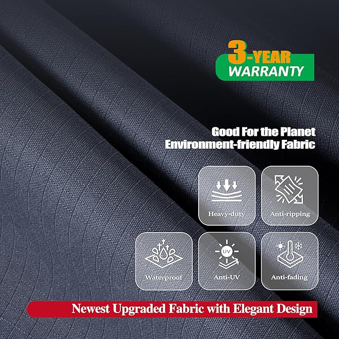 F&J Outdoors Grill Cover, Waterproof Anti-UV for 3-Burner Liquid Propane Gas BBQ,53Wx27Dx43H in,Grey