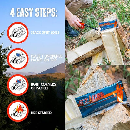 – All-Natural Fire Starters for Campfires, Fire Pits, BBQs & Fireplaces – Long Burning, Weather-Resistant, Non-Toxic & Easy to Light | 10 Pack