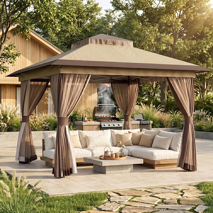 Pop Up Gazebo 11'x11' Canopy Tent, Outdoor Gazebo - Image 2