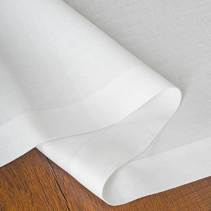D'Moksha Homes Linen White Table Runner 120 Inches Long - 100% Pure Linen Dining Table Runner 14 x 120 Inch for Valentines, Holiday - Machine Washable