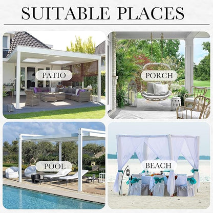 2 Panels Outdoor Curtains White - Image 6