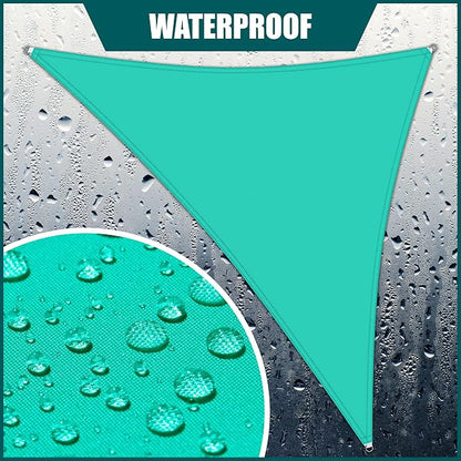 Royal Shade 15' x 15' x 15' Turquoise Triangle Waterproof Sun Shade Sail Order - Image 2