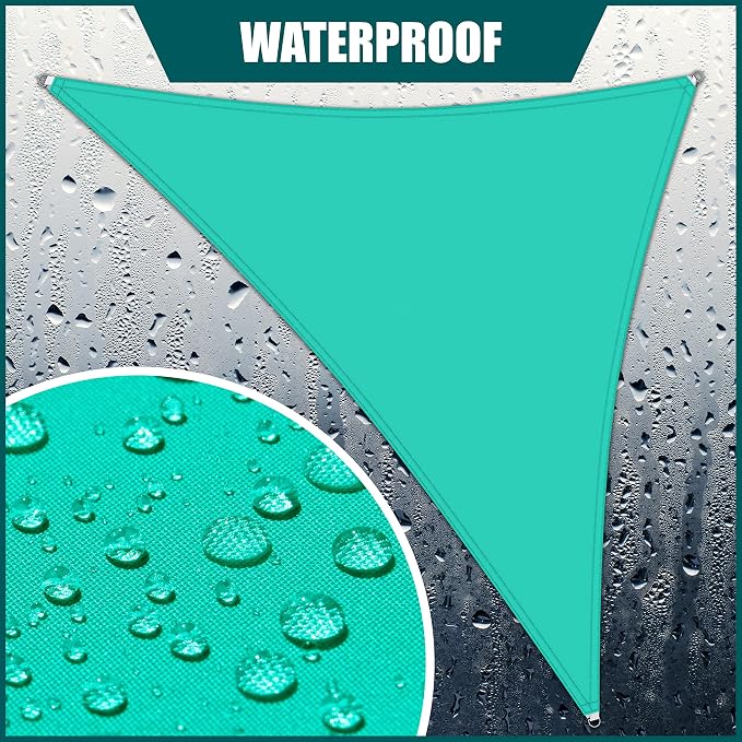 Royal Shade 14' x 16' x 21.3' Turquoise Triangle Waterproof Sun Shade Sail - Image 2