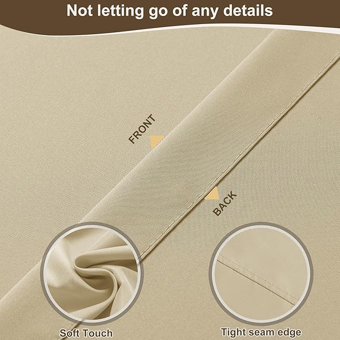 HolidayIdeas Outdoor Patio Curtains Waterproof with Rod Pocket 6 Panels 54x95 Inch- Protect Privacy & Weatherproof Balcony Outdoor Curtains for Apartments,Porch, Gazebo, Sliding Glass Door, Cream