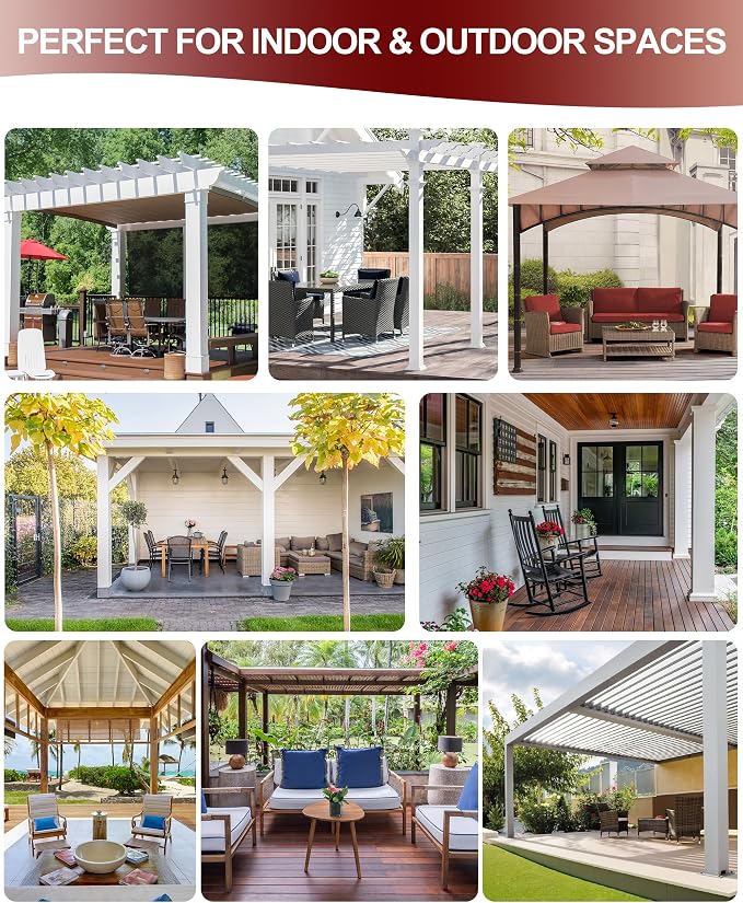 White Grommet Outdoor Curtains for Patio Waterproof 8 Pcs 54x95 In | - Image 7