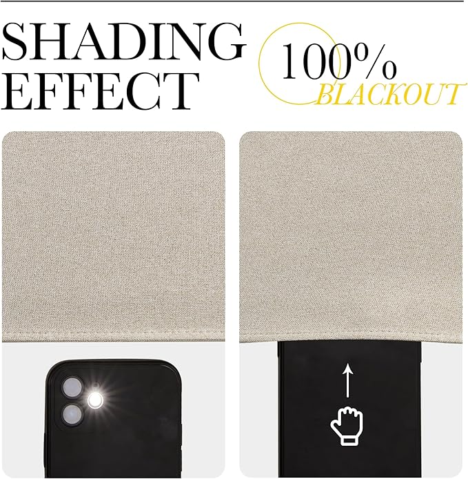 NICETOWN 100% Blackout Outdoor Curtains for Patio Waterproof 2 Panels, Linen Textured Thermal Insulated Indoor/Outside Drapes for Gazebo, Privacy Sun Shades for Porch, Garden, W52 x L84 Inch, Natural