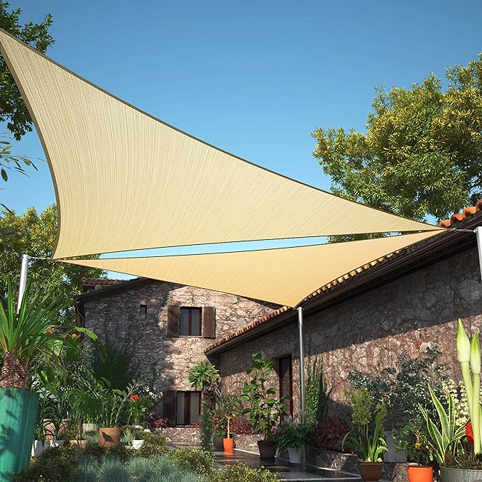 13' x 15' x 19.8' Beige Sun Shade Sail UPF50 Right Triangle SMTAPT12 Canopy by ShadeMart