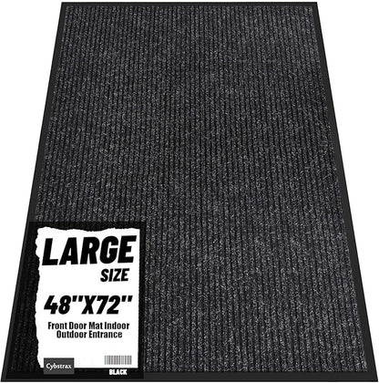 Front Door Mat Indoor Outdoor Entrance, 48" x 72" All-Season Heavy Duty Waterproof Doormat, Non-Slip Absorbent Entryway Mat, Easy to Clean, Low Profile Commercial Floor Mat for Indoor Outdoor