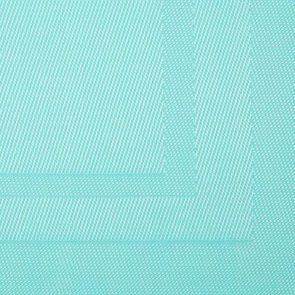DII PVC Tabletop Collection Woven Indoor/Outdoor, Placemat Set, 13x17.25, Aqua, 6 Piece