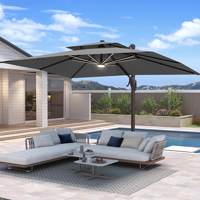 10 X 13 FT Cantilever Patio Outdoor Umbrella by Unknown