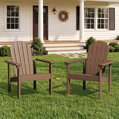 SERWALL HDPE Stackable Adirondack Chairs Set of 2, Space-Saving - Image 9