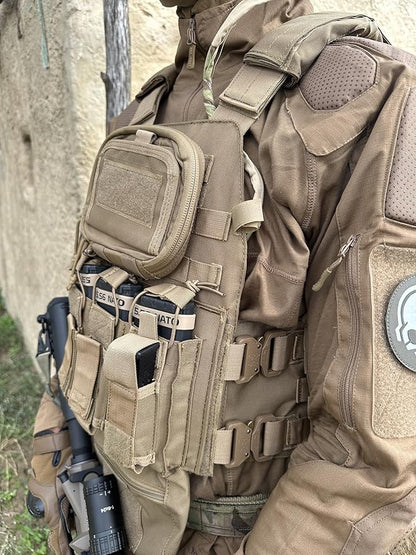 BOMTURN Great Tactical Outdoor Vest for Men Multifunctional Modular Molle Vest with Metal Buckles