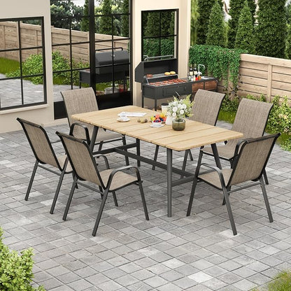 Patio Chairs Set of 4, Stackable Outdoor Dining Chairs - Image 7