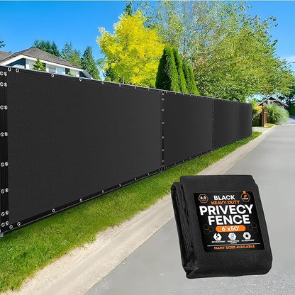 Xpose Safety Privacy Fence Screen 6’ x 50’ – Heavy Duty Black Mesh with 90% Visibility Block, UV Protection – Includes Cable Ties – for Garden, Yard, Nursery, Kennel, Dog Run, Greenhouse