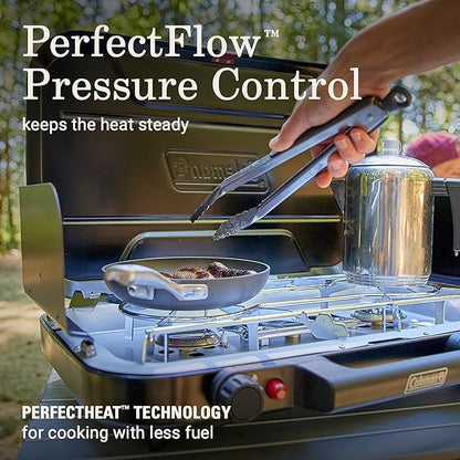 Coleman Classic 3-Burner Propane Camping Stove with InstaStart Ignition, Portable Cooktop with 3 Adjustable Burners & 28,000 BTUs of Power for Camping, Tailgating, Grilling, Hunting & More