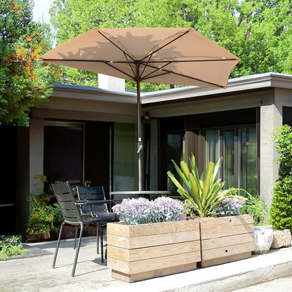 Pure Garden Half Umbrella Outdoor Patio Shade - Image 9