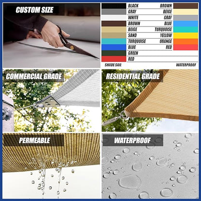 18' x 19' x 26.2' Blue Sun Shade Sail UPF50 Right Triangle SMTAPT12 Canopy - Image 3