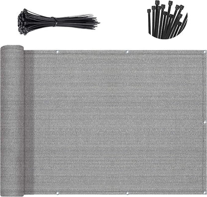 SUNNY GUARD 3'x16' Brown Grey Balcony Deck Privacy Screen Fence, Apartments Railing, Heavy Duty Wind Block Screen for Outdoor,Backyard,Patio,Porch Privacy（We Make Custom Sizes）