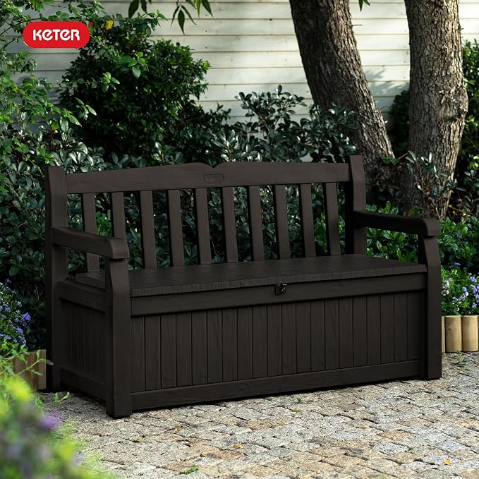 Keter Solana 70 Gal Outdoor Storage Bench - Image 2