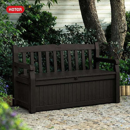 Keter Solana 70 Gal Outdoor Storage Bench - Image 2