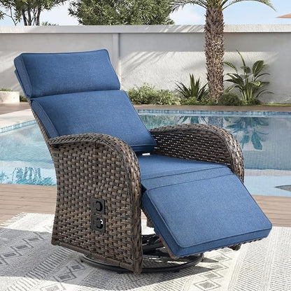 Zero Gravity Patio Swivel Recliner Chair by JelwalyPatioFurnitureSet