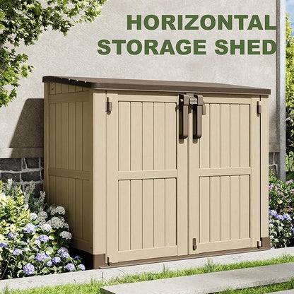 36 Cu Ft Resin Outdoor Storage Shed, Weatherproof Horizontal Outdoor Storage - Image 3