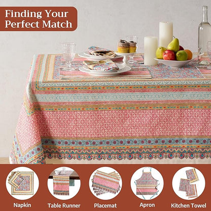 Maison d' Hermine Premium Table Cloth Square Table 100% Combed Cotton 70 x 70 Inches Tablecloth Reusable Decorative for Dining Room, Farmhouse, Home, Party, Festive & Wedding - Lauris
