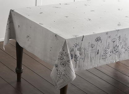 Maison d' Hermine Table Cloth Rectangle Table 100% Cotton 54 x 72 Inches Tablecloth Reusable Decorative Everyday Use for Dining Room, Farmhouse, Home, Party, Festive & Wedding Spring Summer - Flore