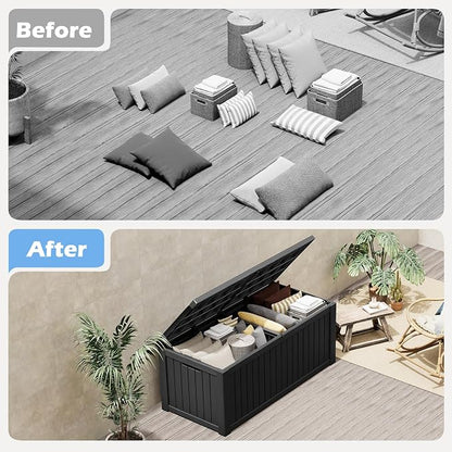 Outdoor Storage Box, 200 Gallon Resin Deck Boxes Outdoor Waterproof - Image 7