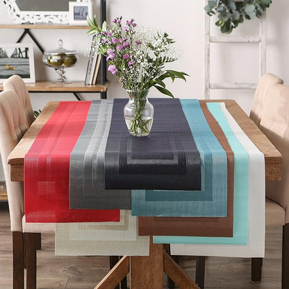DII PVC Tabletop Collection Woven Indoor/Outdoor, Table Runner, 14x72, Cinnamon