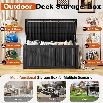 Outdoor Deck Storage Box, Resin Deck Boxes Indoor and outdoor, Waterproof - Image 2
