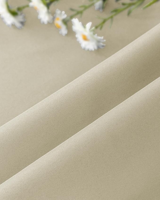 Windproof Outdoor Curtains for Patio Waterproof 4 Pcs 110x120 In Cream | - Image 8