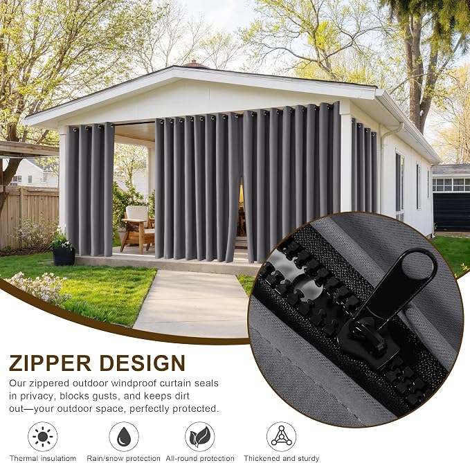 RYB HOME Fade-Resistant Outdoor Curtains - Image 2
