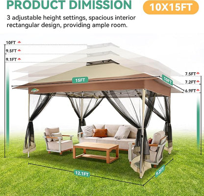COBIZI 10x15 FT Pop up Gazebo on Clearance - Image 2