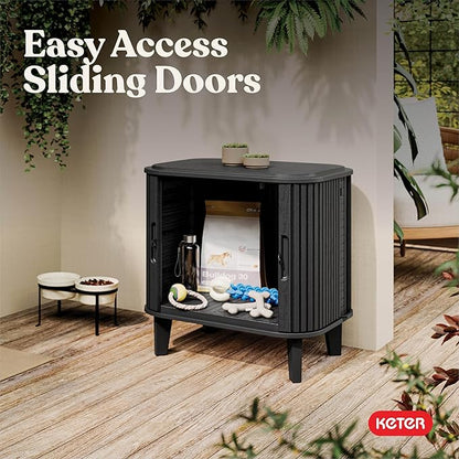 Keter Velo 30 Gallon Outdoor Storage Cabinet, Weather-Resistant Resin Deck Box - Image 5