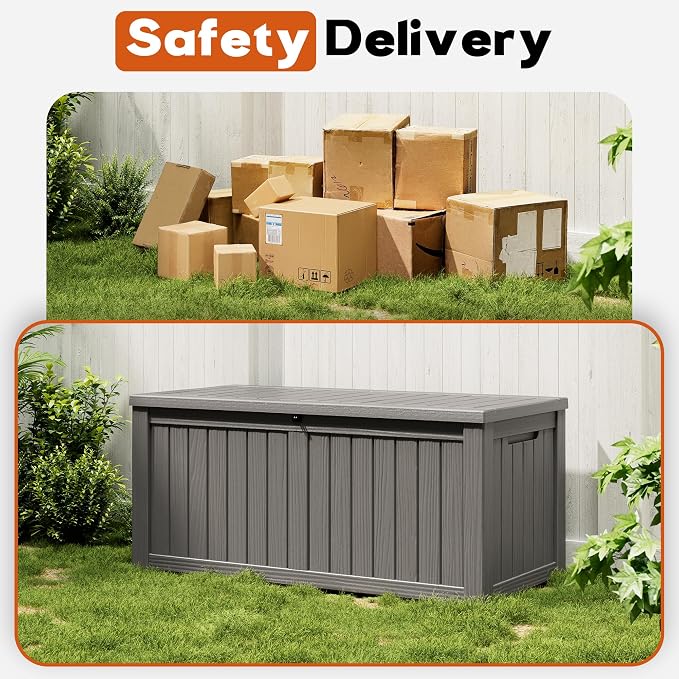 Outdoor Deck Storage Box, Resin Deck Boxes Indoor and outdoor, Waterproof - Image 4