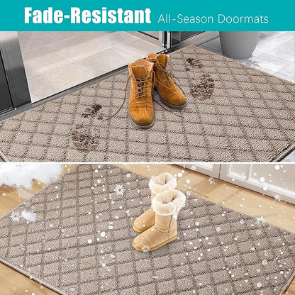 Azadx 3'x4' Front Entryway Door Mat Non Slip Indoor Door mats Washable Entry Mats Welcome Doormat Dirt Trapper for House Entry Low Profile Doormat Indoor Entrance Mat
