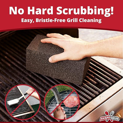Commercial Grade Grill Cleaning Brick Bulk 24 Pack by Avant Grub. Pumice Stone Cleaner Tool Cleans and Sanitizes Restaurant Flat Top Grills or Griddles Effectively Without Harsh Chemicals or Abrasives
