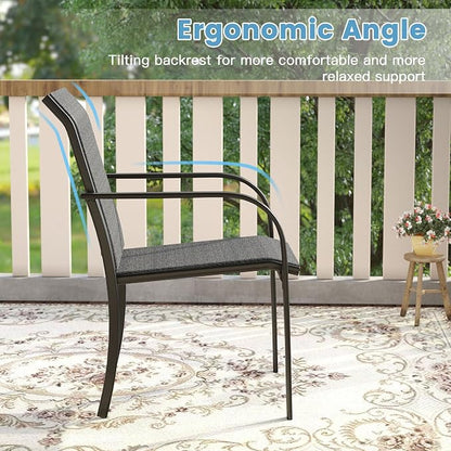 DIFY Patio Chairs Set of 2, Stackable Textilene Outdoor Dining Chairs - Image 7