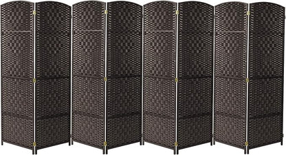 Sorbus 8 Panel Room Divider 6 ft. Tall - Privacy Screen, Extra Wide Double Hinged Panels, Diamond Double-Weaved, Partition Room Dividers and Folding Privacy Screens, Wall Divider for Room Separation