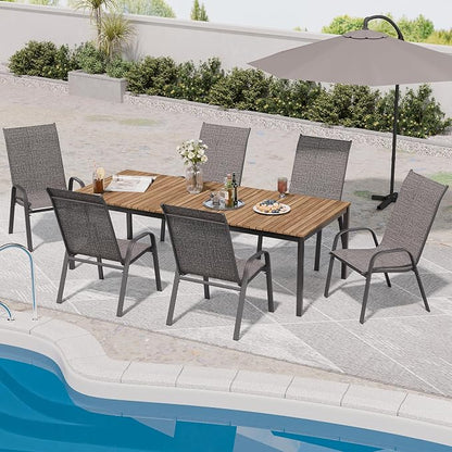Patio Chairs Set of 6, Stackable Outdoor Dining Chairs - Image 4