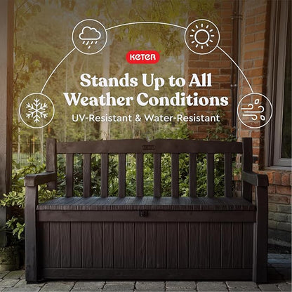 Keter Solana 70 Gal Outdoor Storage Bench - Image 4
