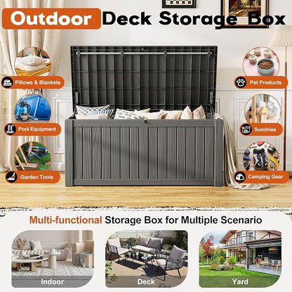 Outdoor Deck Storage Box, Resin Deck Boxes Indoor and outdoor, Waterproof - Image 2