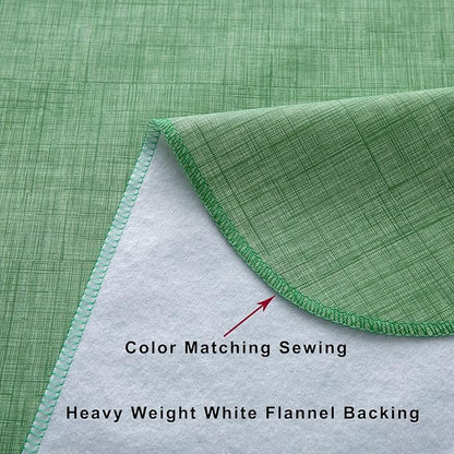 LIBERECOO Vinyl Tablecloth with Flannel Backing, Grass Green, Waterproof, Stain-Resistant, Easy-Clean Table Cover for Holiday, Dining, Kitchen, and Outdoor Use, 60" x 120" Rectangle