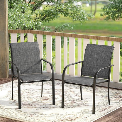 DIFY Patio Dining Chairs Set of 4, Stackable Outdoor Metal Chairs - Image 2