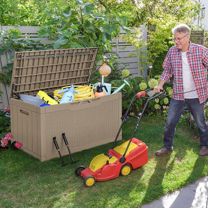 Greesum 100 Gallon Resin Deck Box Large Outdoor Storage - Image 4